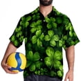 thumbnail image 4 of Saint Patrick's Day Men's Short Sleeve Button Down Beach Shirts, Casual Printed Summer Unisex Tops, 4 of 6