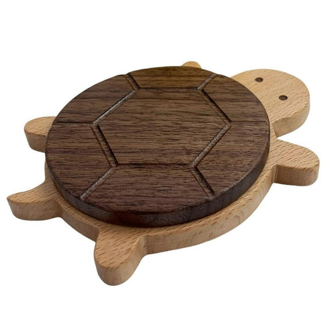 Wooden Turtle Coasters - Heat-Resistant Drink Mats for Bars, Cafes, and Home