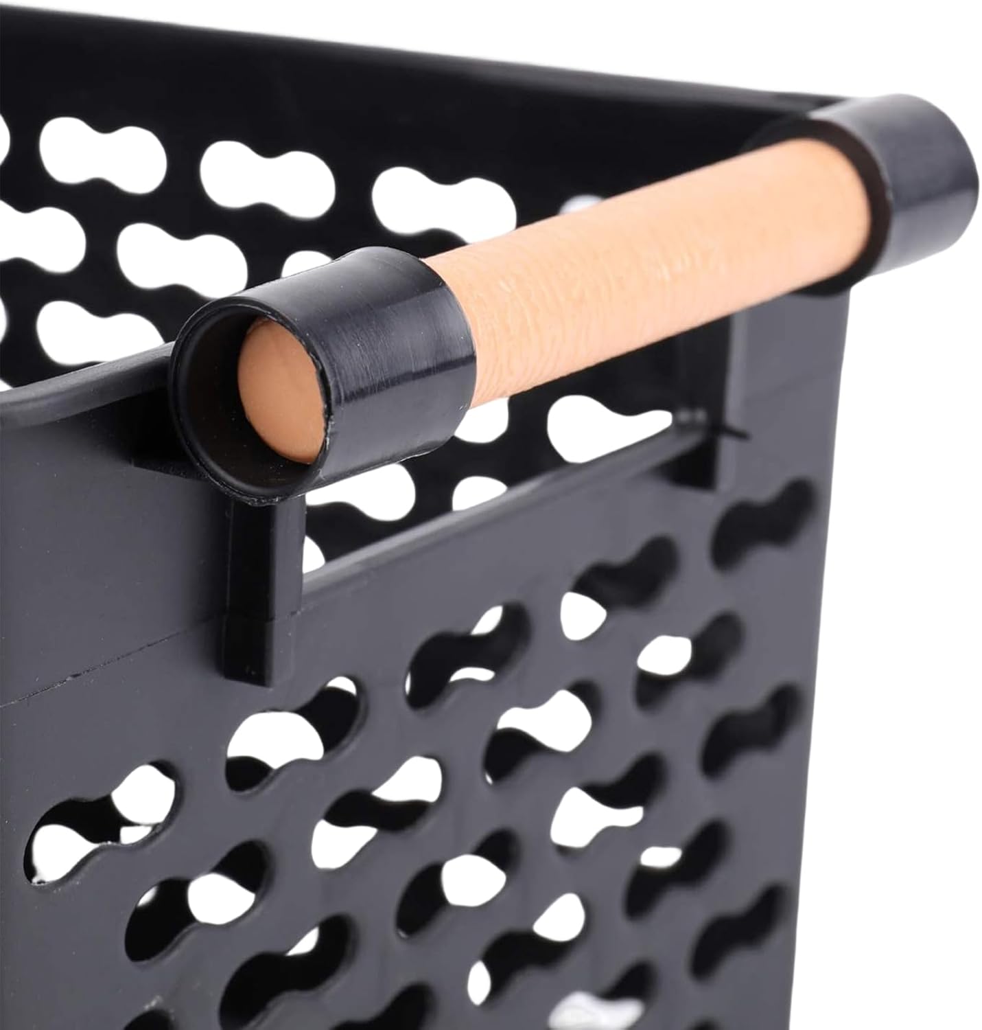 6 Pack Plastic Storage Basket, Black Basket Organizer Bin with Handles for Home Office Closet, 6 x 12 x 5 Inches