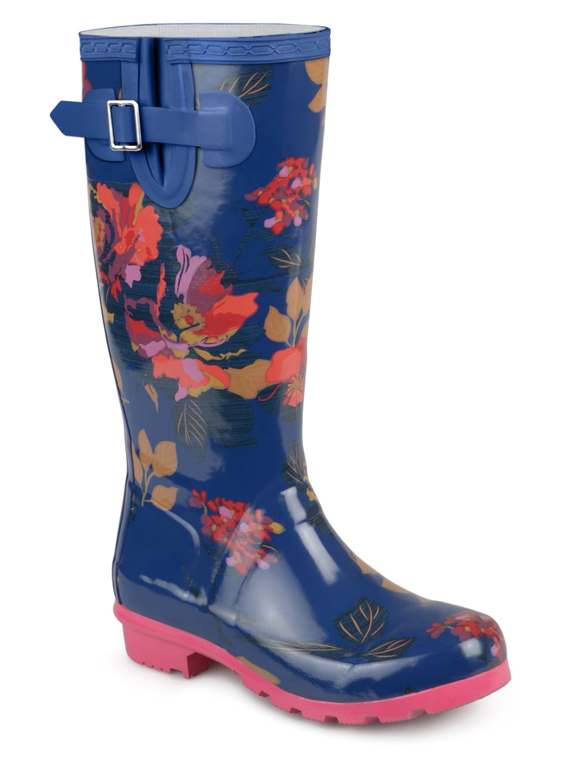 Women's Rubber Patterned Rain Boots - Walmart.com