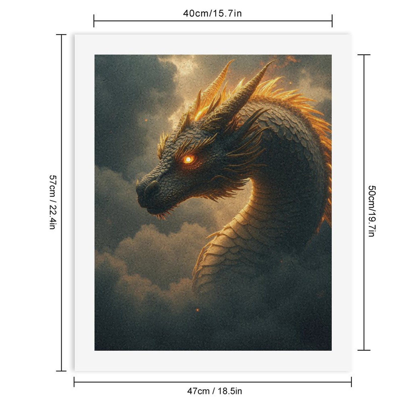 Paint by Numbers Kit for Adults, Dragon Flames Majestic Sky Paint by Numbers, Easy Paint by Numbers Kit for Adults Beginner, DIY Adult Paint by Number Kits on Canvas, Home Decor