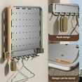 thumbnail image 5 of Bathroom Wall Mounted Folding Storage Shelf, Towel Clothes Organizer With Hooks, Easy To Install And Clean, Strong Load Bearing, Space Saving, Versatile For Bathroom Kitchen Bedroom, 5 of 7
