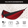 thumbnail image 4 of Hamaca Portátil The Finix Roja 275 x 109 cm de Nailon Resistente con Correas y Bolsa para Camping, 4 of 6