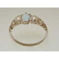 thumbnail image 3 of LBG British Made 9k White Gold Natural Opal & Cultured Pearl Womens Trilogy Ring - 33 size options, 3 of 7