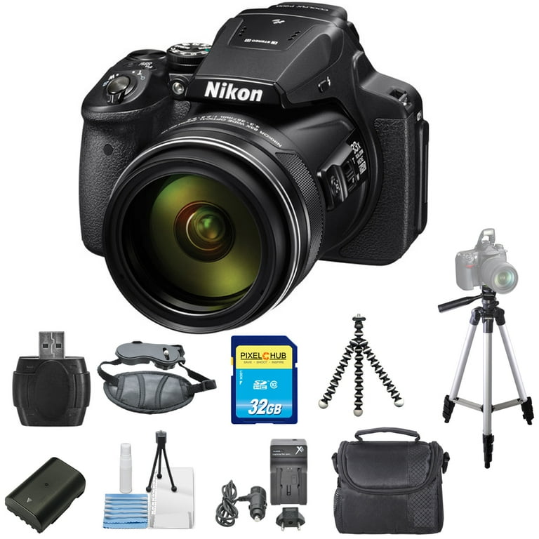Nikon COOLPIX P900 16MP Digital Camera STARTER BUNDLE In Black