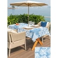 thumbnail image 4 of Outdoor Tablecloth with Umbrella Hole & Zipper, Blue Coral Coastal Rectangle Tablecloth 60x120 Inch, Summer Nautical Ocean Beach Patio Table Cover Waterproof Table Cloth for Picnic/Party, 4 of 7
