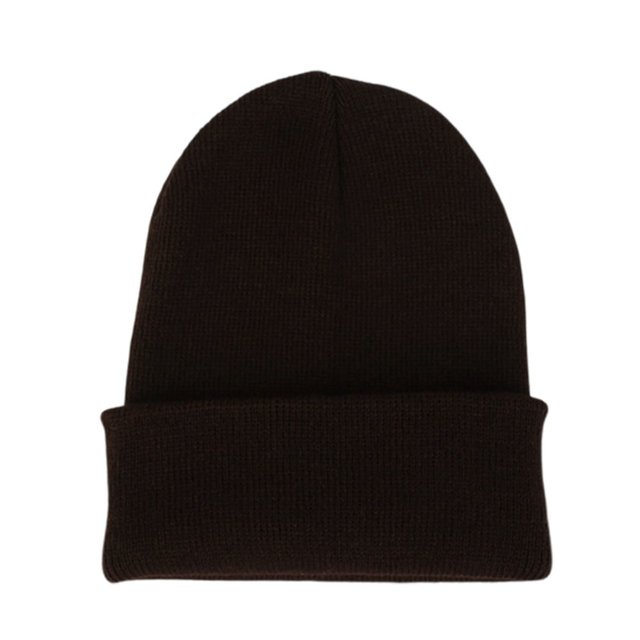 Beanie Elastic Warm Woolen Yarn Roll up Edge Skull Cap for Spring