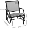 thumbnail image 3 of Outsunny Patio Glider, Metal Frame Outdoor Glider Swing Chair, Light Grey, 3 of 10