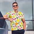 thumbnail image 4 of Yiaed Avocado And PineapplePrint Men's Short Sleeve Polo Shirt,Golf Polo for Men Three-Button Golf Shirt Athletic Casual Collared T-Shirt- Large, 4 of 7