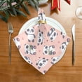 thumbnail image 5 of Coolnut Pink Panda Cloth Napkins Set of 4, Reusable Washable Polyester Dinner Table Napkins for Family, Weddings, Parties, Home Decor, 20 x 20 Inch Washcloth Gift, 5 of 7