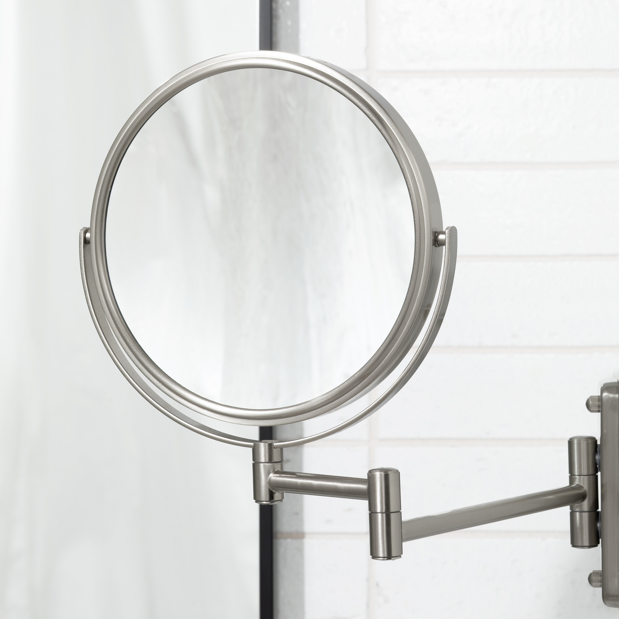 Jerdon 5X Magnifying Wall Mount Mirror, 8-Inch, Nickel photo 3