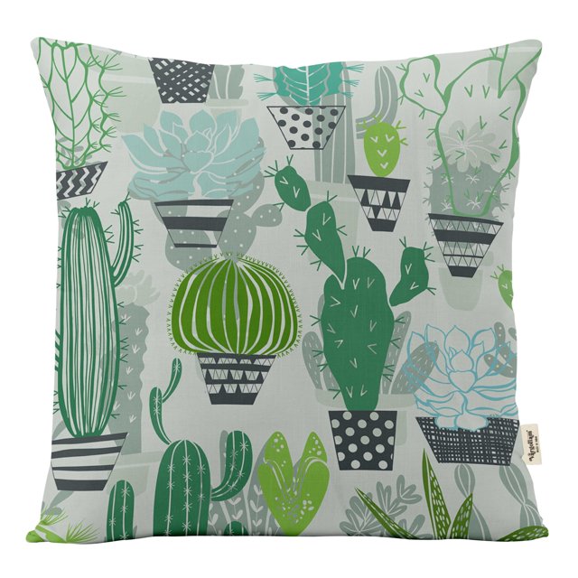 Vargottam Luxury, Printed Mint Green3 CushionCoversDecorative PillowCoversSquareThrow Pillowcase -16x16Inches