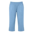thumbnail image 6 of Lenpel Yoga Capri Pants for Women Lounge Elastic Waist Cropped Trousers Stretch Lightweight Side Split Capris with Pockets, 6 of 7
