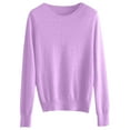 thumbnail image 4 of Fall Sweaters for Women 2025 Trendy Sweaters Long Sleeve Crewneck Fall Outfits Pullover Sweater Tops Purple 2XL, 4 of 4