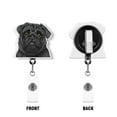 thumbnail image 2 of WIRESTER Set 2pcs Design Acrylic Key Card Holder Belt Clip Reel Id Badge Retractable - Black Mask English Bulldog, Pug Puppy Dogs, 2 of 6