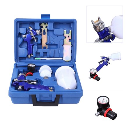 Ktaxon Professional 2 HVLP Mini Paint Spray Gun, 0.8MM / 1.4MM Nozzle, Gauge Auto Gravity (Best Professional Paint Sprayer)