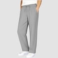 thumbnail image 6 of LJEFF Mens wide Leg Drawstring Pants, Lightweight Breathable Elastic Waist Drawstring Casual All Season Trousers Gray Size 14, 6 of 9