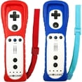 thumbnail image 5 of Jadebones 2X Étui en Silicone avec Dragonne pour Télécommande Wii (Rouge+bleu), 5 of 5