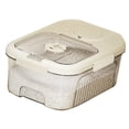 thumbnail image 4 of Caja de almacenamiento de arroz transparente sellada con interruptor magnético, contenedor de almacenamiento de granos de cocina para alimentos secos, pequeña, color blanco crema., 4 of 12