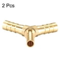 thumbnail image 3 of 8mm x 6mm x 8mm Hose ID Brass Reducer Barb Fitting Y-Shaped 3 Way Tee Connector Adapter 2 pcs, 3 of 5