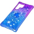 thumbnail image 6 of Case for Samsung Galaxy S22 Ultra with Magnetic Ring Kickstand, Gradient Quicksand Glitter Flowing Liquid Floating Cute Phone Case Clear TPU Cover for Samsung Galaxy S22 Ultra JB Purple Navy, 6 of 14