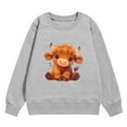 thumbnail image 3 of WOYY Teen Girls Sweatshirt Cute Cow Print Crew Neck Long Sleeve Pullover for Kids, 3 of 3
