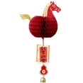 thumbnail image 3 of Wall Hanging Decor, 2026 Chinese New Year Hanging Decoration Paper Honeycomb Horses with Bell New Year Eve Ornament for Living Room Indoor, Wall Hanging(16.5inch), 3 of 4