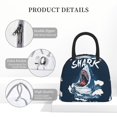 thumbnail image 4 of Honeii Shark Print Insulated Lunch Bag Women Reusable Lunch Box with Pocket for Work Picnic Travel -One Size, 4 of 6