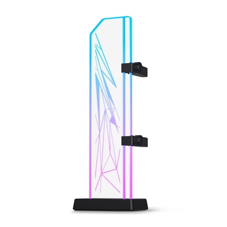 Vetroo V2 ARGB GPU Support Bracket 3-Pin, Edge-Lit Tempered Glass GPU Holder Brace, Adjustable & Detachable Arm, Multiple Orientations, Easy to Install