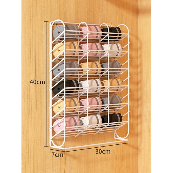 Wall-Mounted Hanging Organizer for Underwear, Socks & Small Items - 18 Compartments, No-Drill Installation, Space-Saving Design, Durable Material - Ideal for Dorms, Closets & Bedrooms (White)