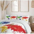 thumbnail image 6 of Ambesonne Map Duvet Cover Set, World Map Art, 2-Calking, Red Purple and Yellow, 6 of 6