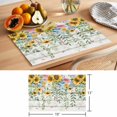 thumbnail image 6 of Sunflower Placemats Set of 6 Summer Botanical Pastoral Wooden Yellow Green Place Mats Indoor Wipeable Table Mats Washable Cloth Dining Table Placemats for Kitchen Holiday Party Home Decor 13x19 Inch, 6 of 9