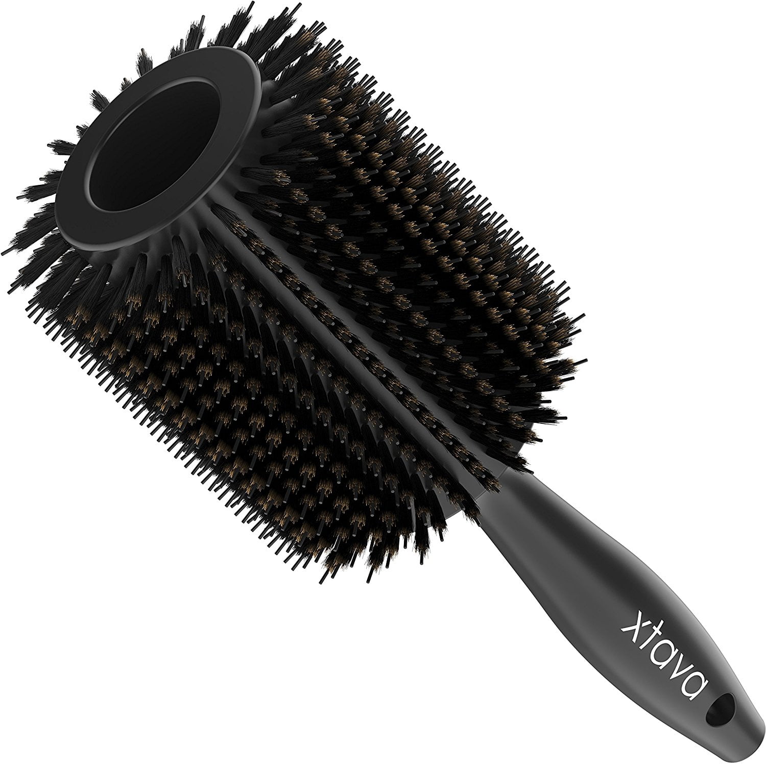nylon and boar bristle round hair brush