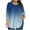 Blue, variant on Summer Akafmk 3/4 Sleeve Shirts for Women,Summer Womens Pleated Front T Shirts,Plus Size Solid Color Gradient European T-shirt Home Casual Top with Three Quarter Sleeves Round Neck Top/shirt
