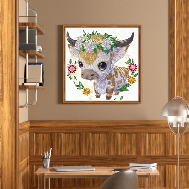 Cuadros Decorativos 5D bricolaje en forma especial parcial taladro diamante pintura ganado decoración del hogar (YXC488) Wdftyju embutido en tela