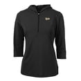 thumbnail image 2 of Women's Cutter & Buck Black Vanderbilt Commodores Vault DryTec Virtue Eco Pique Recycled 3/4-Sleeve Half-Zip Pullover, 2 of 3