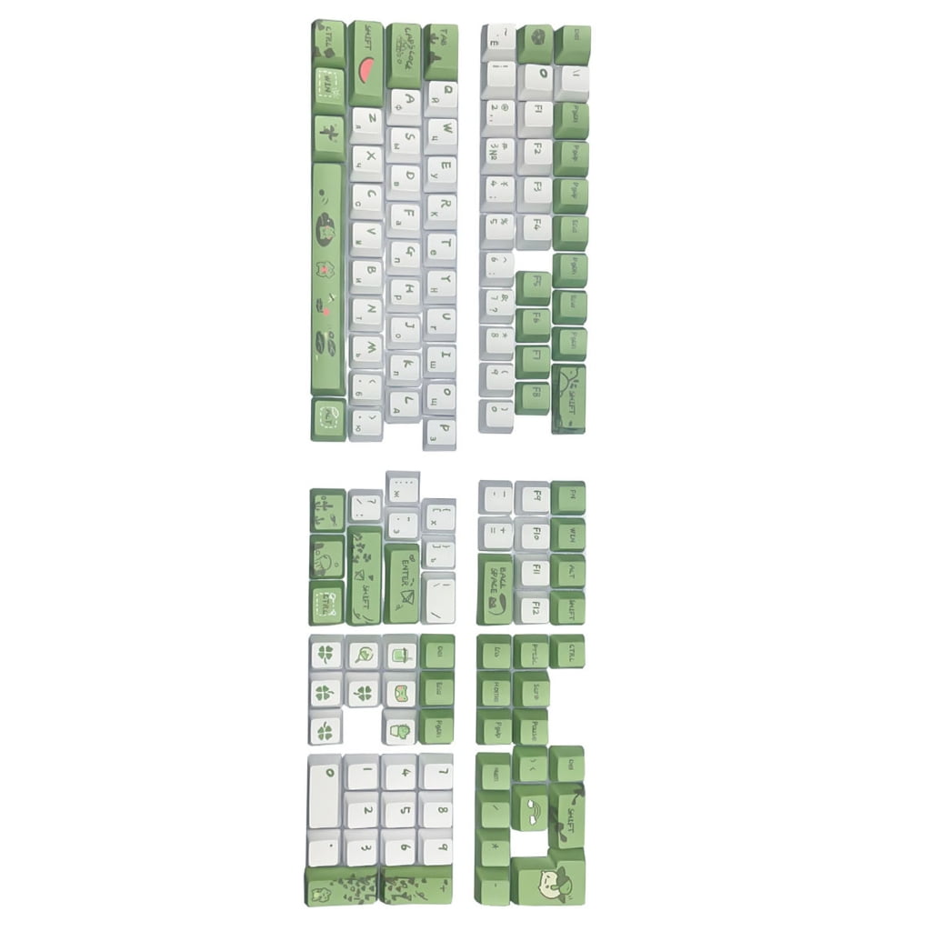 Russian Keycaps XDA/OEM Profile PBT Keycaps Set for MX Switches, 61/64/68/75/87/98/104/108 Mechanical Keyboards