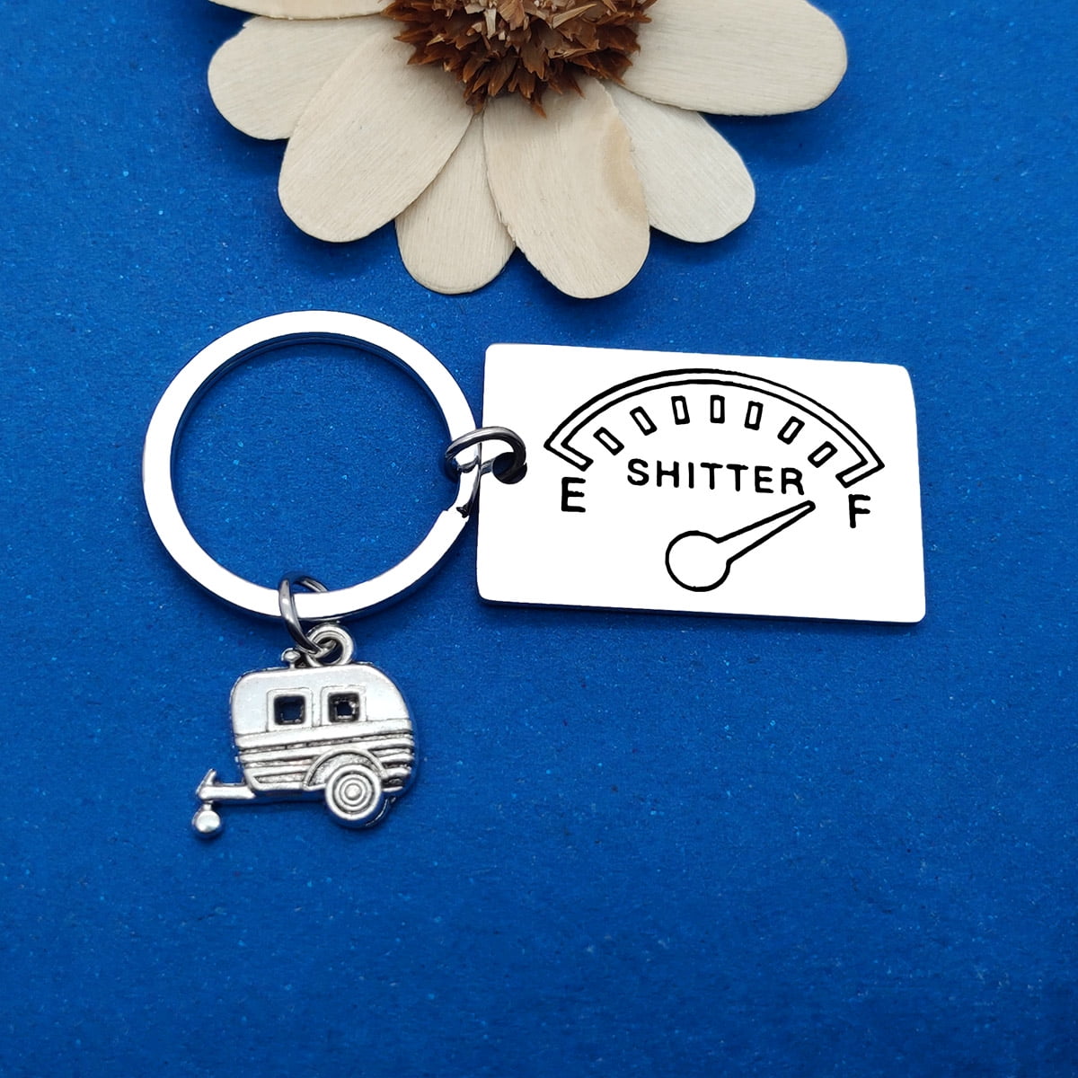 "Shitter's Full" Camper Keychain - Funny RV Keychain For Campers & Outdoor Enthusiasts