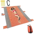 thumbnail image 1 of Playa Tamaño Grande 86.7 '' * 70.9 '' Manta De Picnic A Prueba De Arena Para Exteriores Estera De Playa De Nylon Con 4 Estacas Para Viajes Camping Senderismo Yuarrent HA047100-03, 1 of 6