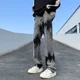 thumbnail image 3 of Pantalones de trabajo de talla grande para hombre, pantalones vaqueros blancos de gran tamaño para hombre, pantalones de estilo Harajuku Grunge Y2k de alta calidad, baratos, 3 of 5