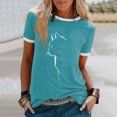 thumbnail image 1 of T-shirt à Manches Courtes Décontracté pour Femme avec Imprimé Chat, 1 of 5