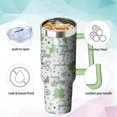thumbnail image 3 of 40oz St Patricks Day Tumbler with Handle and Straw, Irish Shamrocks Green Stainless Steel Vacuum Insulated Cup, Travel Mug Water Bottle, Gifts for Women Men, 3 of 6