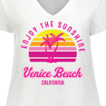 thumbnail image 4 of Inktastic Summer Enjoy the Sunshine Venice Beach California in Pink Women's Plus Size V-Neck T-Shirt, 4 of 5