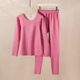 thumbnail image 4 of Wowcloth Women O-Neck Long-Sleeved Thermal Underwear Stretchy Fleece Comfortable Thick Bottoming Set, 4 of 7