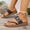 Blue, variant on Womens Dressy Toe Ring Sandals Metal Open Toe Summer Wedge Slides Shoes Lightweight Trendy Slippers with Adjustable Straps for Summer Going Out Shoes