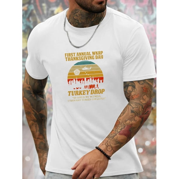 Men's 'As God Is My Witness, I Thought Turkey Could Fly' Graphic Tee - Casual Crew Neck Short Sleeve T-Shirt, Lightweight & Comfy for Summer