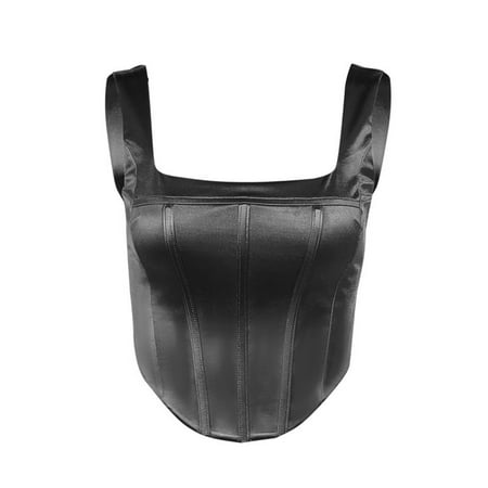 

Amuver Women s Bustier Crop Tops Sleeveless Square Neck Solid Color Tight Strap Corset