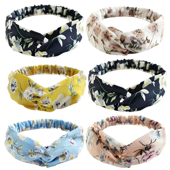 TELOLY 6Pcs Headbands for Women,Cloth Sports Headband,Spa Headbands for Women,Mixing1