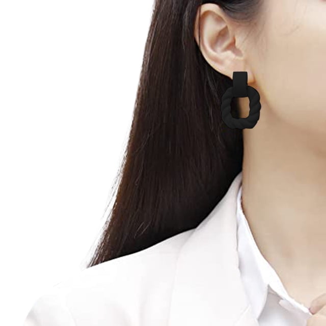 Modern Geometric Rectangle Acrylic Statement Earrings for Women Contemporary Fashion Jewelry Accessory