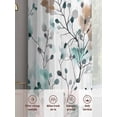 thumbnail image 5 of Teal Brown Spring Floral Sheer Curtains 84 Inch Length 2 Panels Set, Summer Botanical Abstract Voile Window Treatment Rod Pocket Curtains Sheers Drapes for Bedroom/Living Room/Kitchen 52"x84"x2, 5 of 7